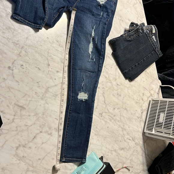 Express Jeans Legging MIA Midrise 8s NWOT Destructed Dark Wash - Picture 9 of 12